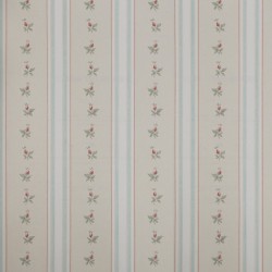 Papel de parede, listras decoradas com flores, bege e azul
